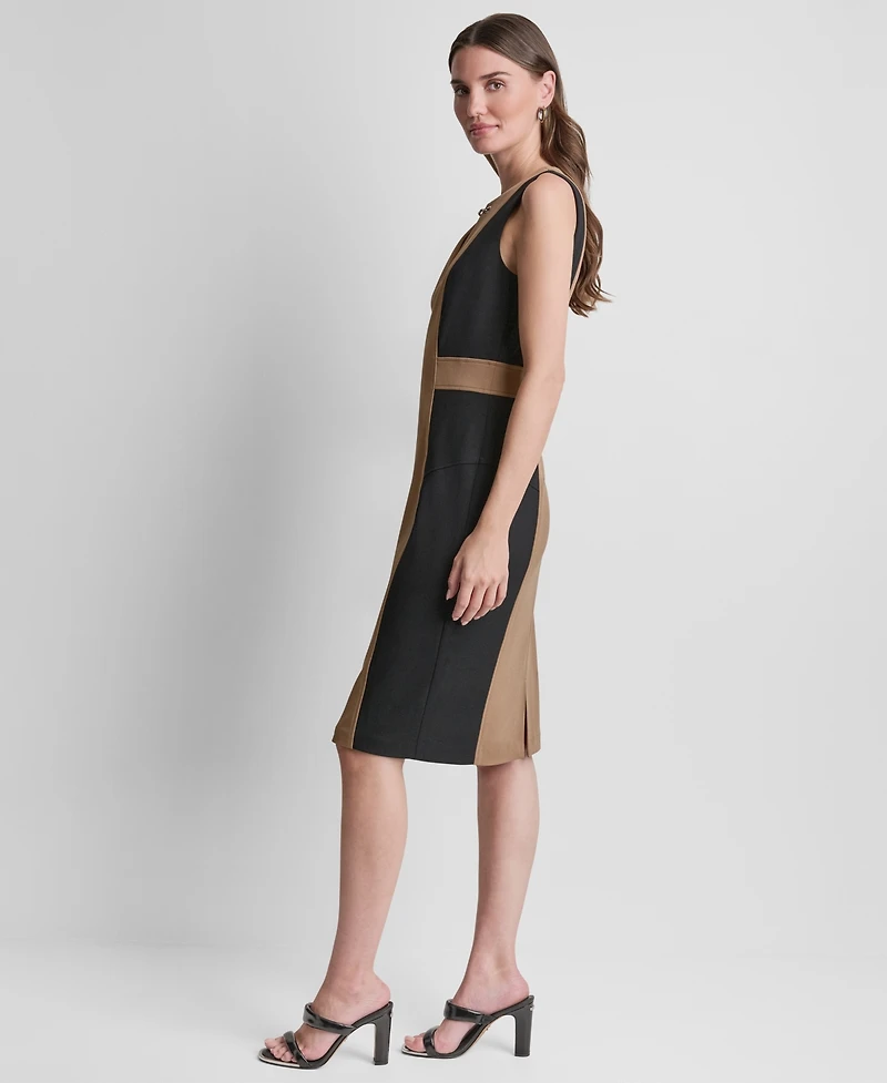 Dkny Women's Sleeveless Jewel Neck Sheath Dress