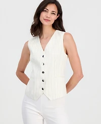 T Tahari Women's Sleeveless Button-Front Vest