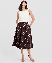 T Tahari Women's Printed Pull-On Midi Skirt