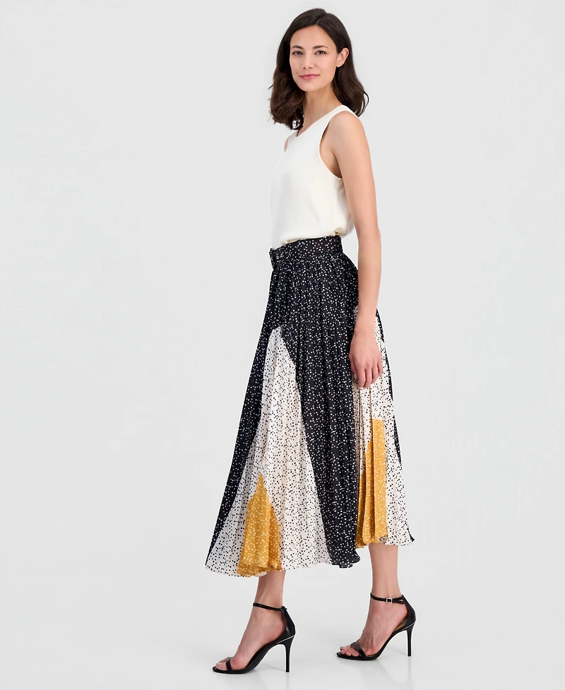 T Tahari Women's Belted Pleat Skirt