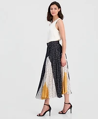 T Tahari Women's Belted Pleat Skirt