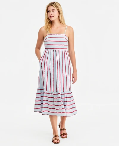 On 34th Women's Cutout-Back Tiered Cotton Midi Dress, Macy's Exclusive