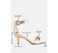 London Rag Women's Yuti Glossy Kitten Heel Sandals