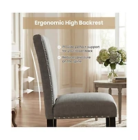 Gouun Nailhead Trim Dining Chairs Set of 2 with Bent Wood Legs and Padded Seat