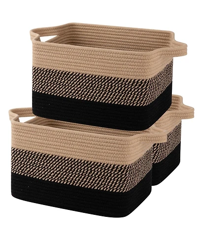 Gnuadz 3PC Woven Cotton Rope Storage Baskets Bathroom Toys Towel Organizer Gift Basket