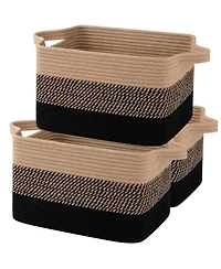 Gnuadz 3PC Woven Cotton Rope Storage Baskets Bathroom Toys Towel Organizer Gift Basket
