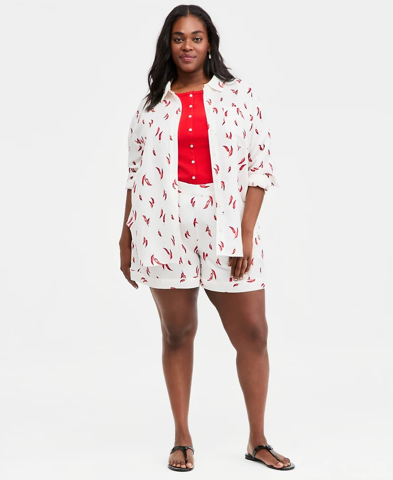 On 34th Trendy Plus Set Pepper Toss Shirt, Macy's Exclusive