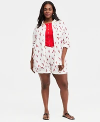 On 34th Trendy Plus Set Pepper Toss Shirt, Macy's Exclusive