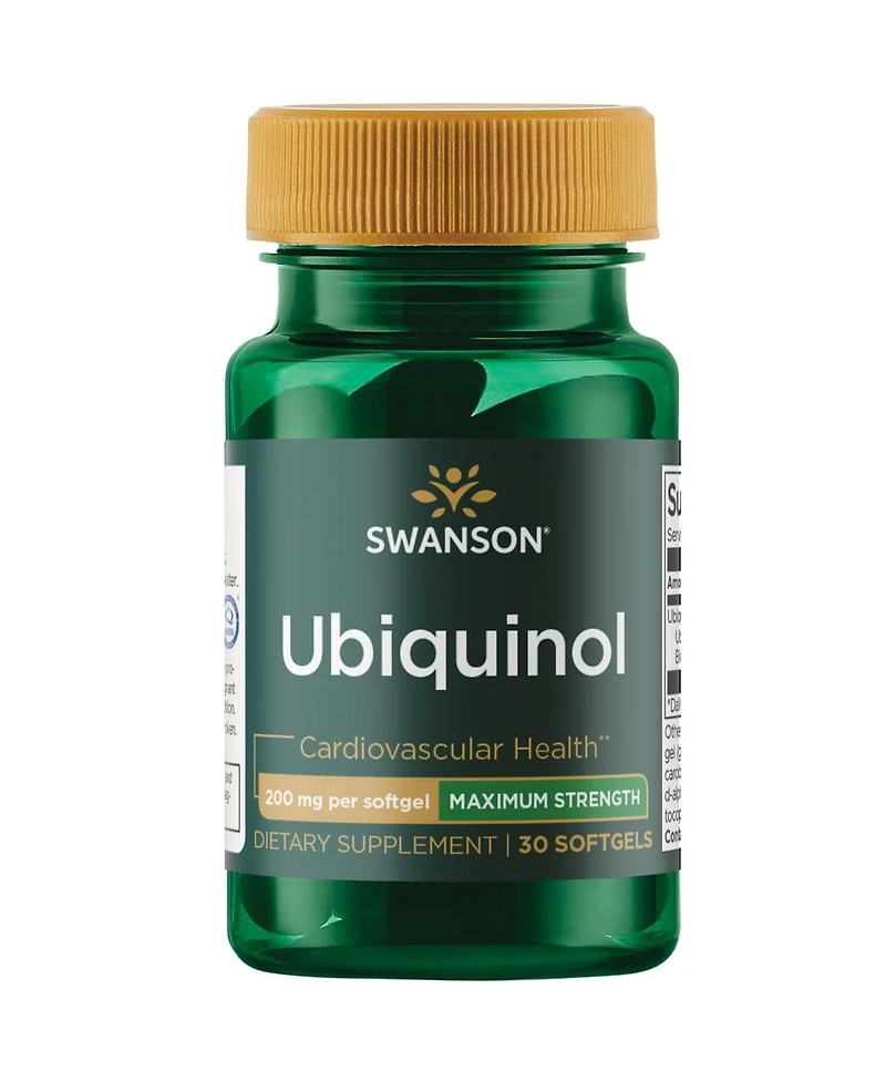 Swanson Maximum Strength Ubiquinol 200 Milligrams 30 Sgels