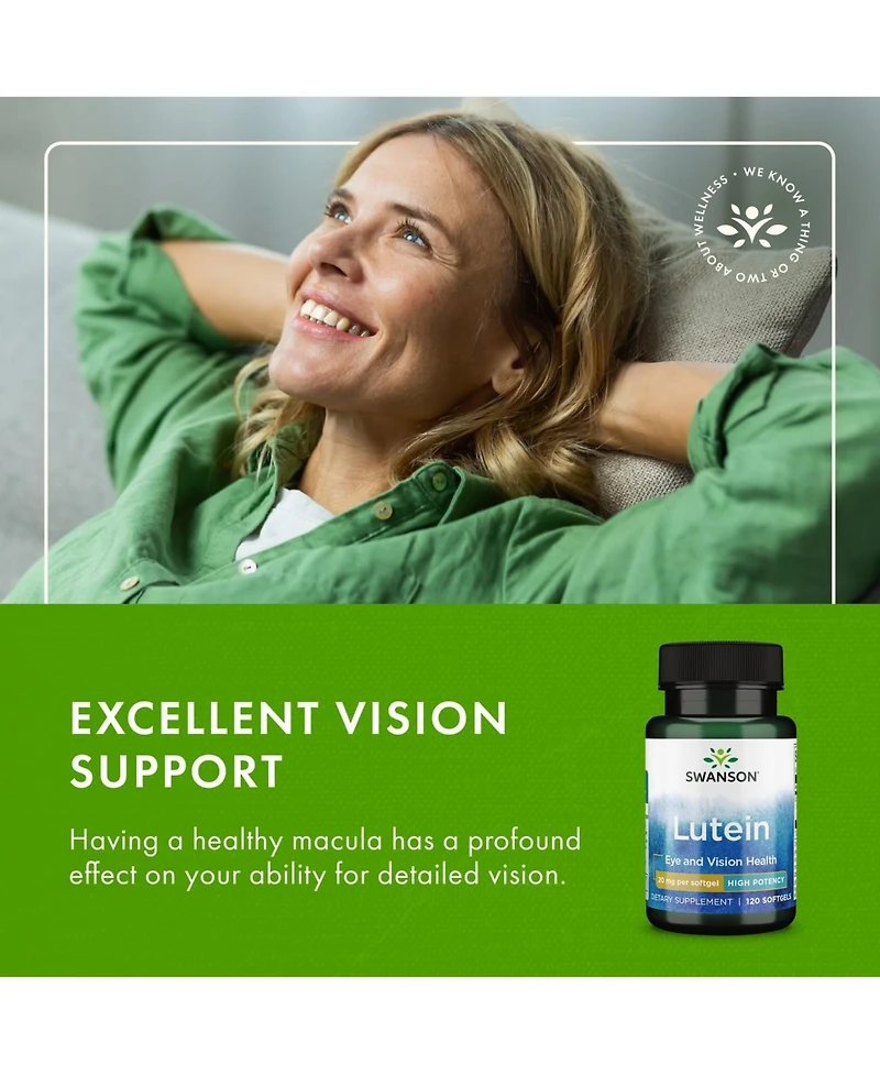 Swanson Lutein 20 Milligrams 120 Sgels