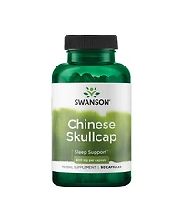 Swanson Chinese Skullcap, Herbal Supplement, Relaxation and Sleep Support, Flavonoid Formula to Soothe Nerves, 400 mg, 90 Capsules