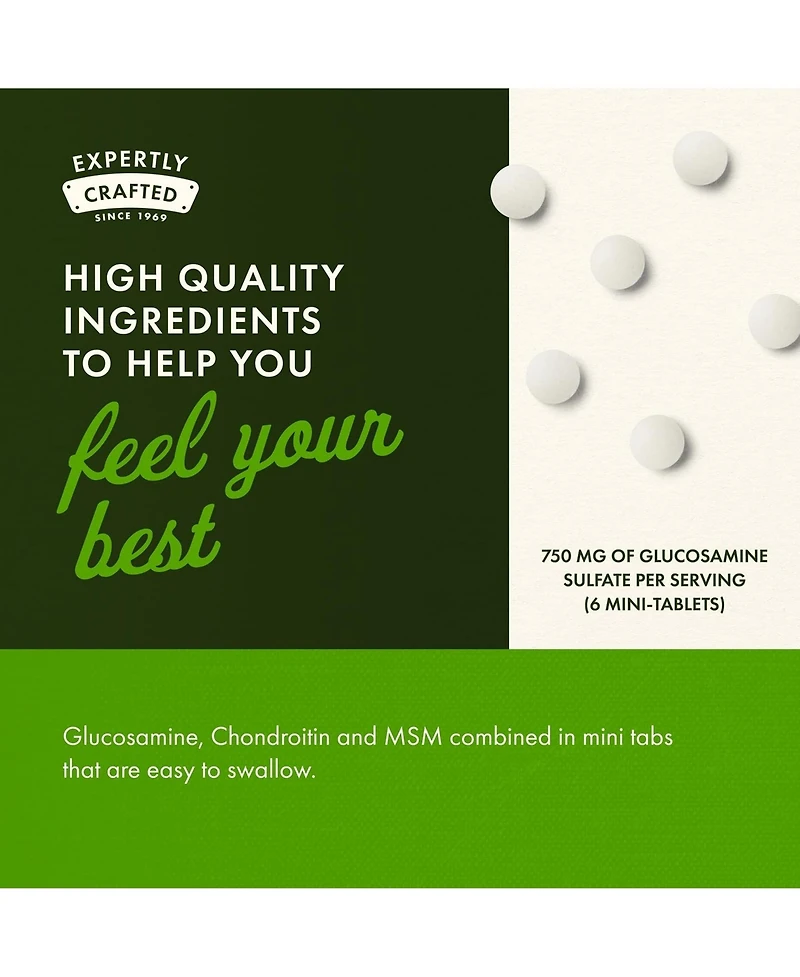 Swanson MiniTabs Glucosamine Chondroitin and Msm for Joint Mobility and Comfort - Supports Cartilage and Tissue Health