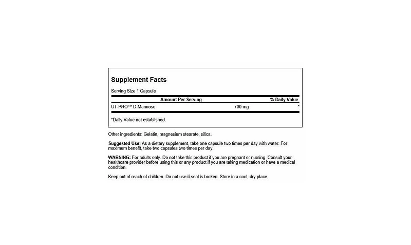 Swanson DMannose 700 Milligrams 60 Capsules