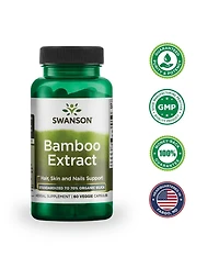 Swanson Bamboo Extract for Hair and Nails Silica Supplement Supports Collagen 300 mg 60 Veggie Capsules
