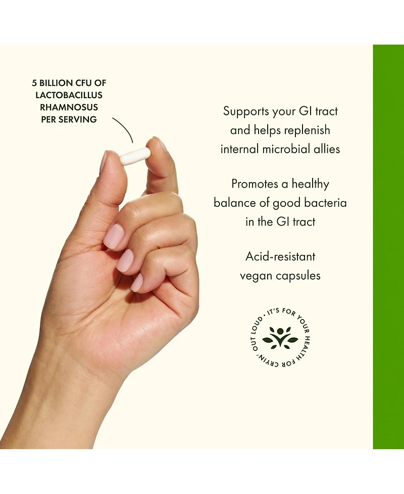 Swanson Lactobacillus Rhamnosus w/ Fos, Probiotic Supplement, Digestive Health, 5 Billion Cfu, Gi Tract Health During Travel, 60 Veggie Caps