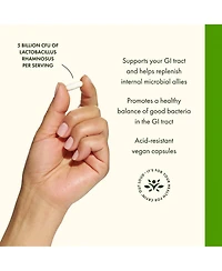 Swanson Lactobacillus Rhamnosus w/ Fos, Probiotic Supplement, Digestive Health, 5 Billion Cfu, Gi Tract Health During Travel, 60 Veggie Caps
