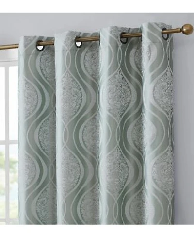 Hlc.Me Montero Damask 100 Complete Blackout Shading Thermal Insulated Energy Efficient Heat Cold Blocking Grommet Heavy Curtain Drapery Panels For Living Room 2 Panels