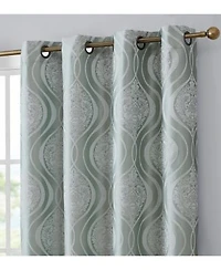 Hlc.Me Montero Damask 100 Complete Blackout Shading Thermal Insulated Energy Efficient Heat Cold Blocking Grommet Heavy Curtain Drapery Panels For Living Room 2 Panels