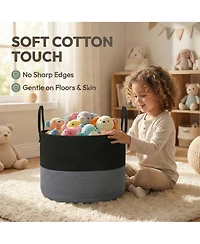 Gnuadz Cotton Rope Blanket Basket Laundry Hamper Storage Bin Gift