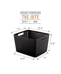 Gnuadz Woven Plastic Basket Home Storage Organization Jute Design Gift