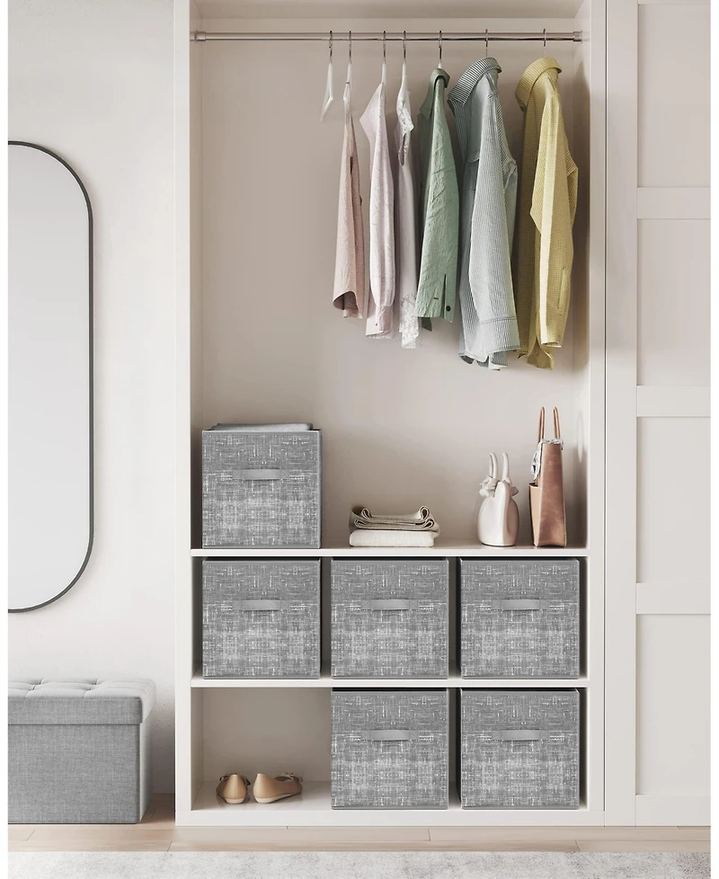 Gnuadz 6Pieces Storage Cubes Fabric Bins Closet Organizers Foldable