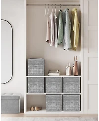 Gnuadz 6Pieces Storage Cubes Fabric Bins Closet Organizers Foldable