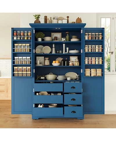 Streamdale Furniture Shaker Pantry Cabinet with Drawers and Shelves
