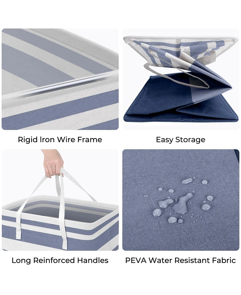 Gnuadz 2PC Laundry Hamper Waterproof Collapsible Tall Clothes With Handles Gift Basket