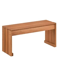 Sugift 2-Person Outdoor Bench with Solid Wooden Frame for Backyard