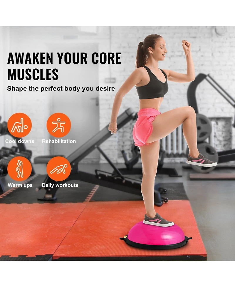 Mecale Half Balance Ball Trainer 1500 lbs with Resistance Bands