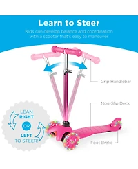 Best Choice Products Kids Mini Kick Scooter Toy w/ Light-Up Wheels and Height Adjustable T-Bar