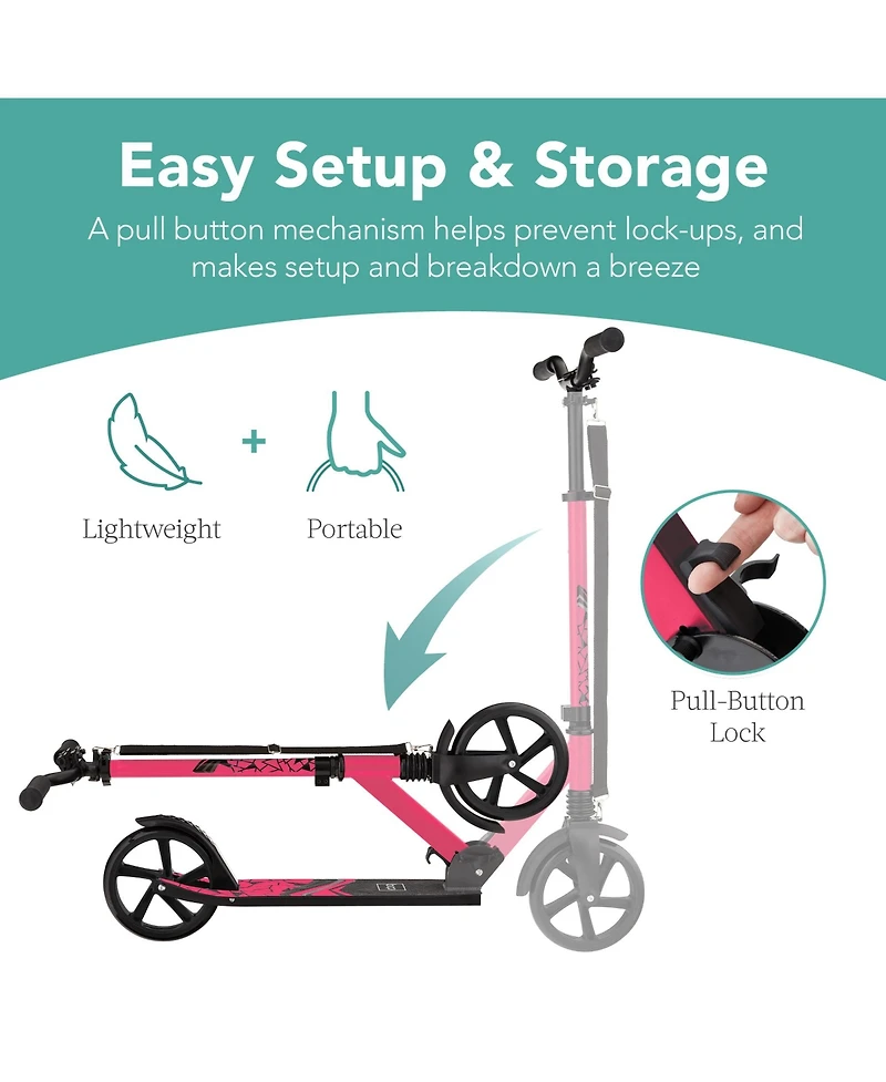 Best Choice Products Kids Height Adjustable Kick Scooter w/ Carrying Strap, Non-Slip Deck, Kickstand