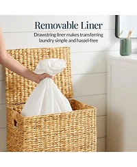 Best Choice Products Laundry Hamper w/ Lid, Handwoven Laundry Basket, w/ Removable Liner and Built-in Handles