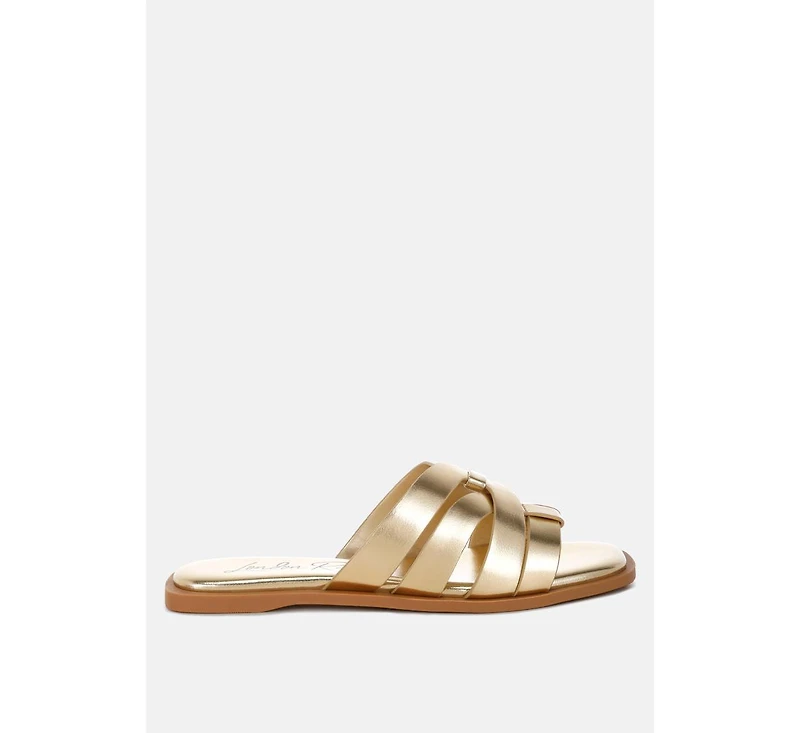 London Rag Women's Hebal Metallic Faux Leather Slip Ons