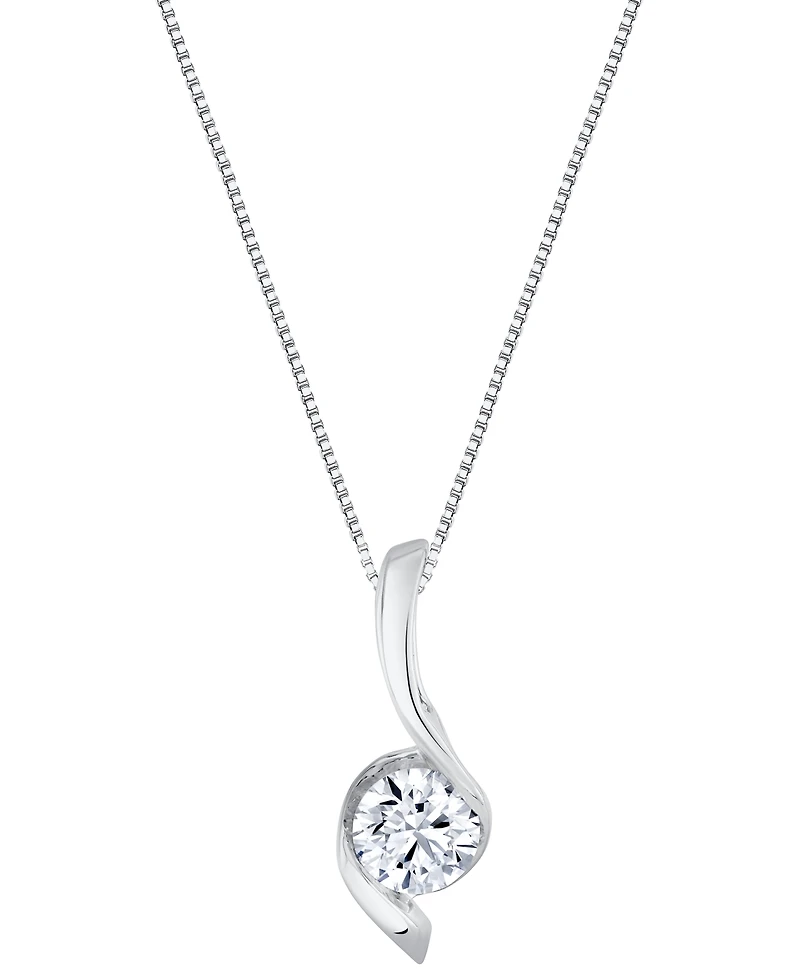 Macy's Certified Lab Grown Diamond Pendant Necklace (2 ct. t.w.) 14k White Gold (Also Available Yellow Gold)