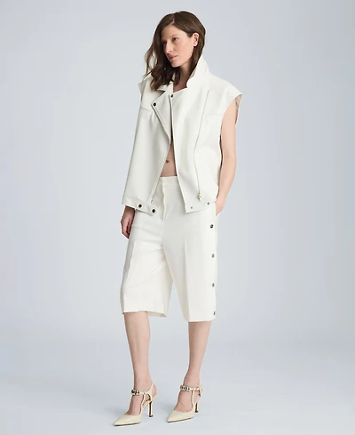 Kenneth Cole Women's Boxy Moto Sleeveless Vest