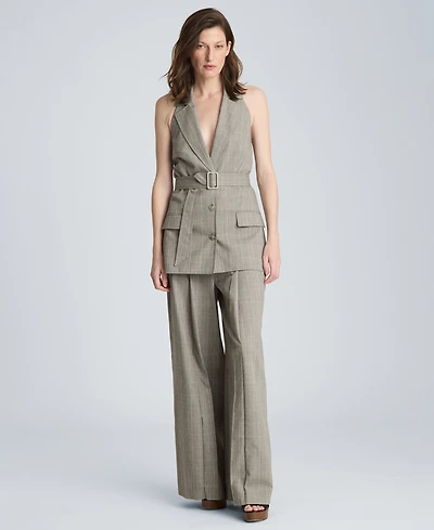 Kenneth Cole Women's Sleeveless Belted Notch Collar Vest