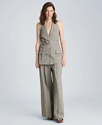 Kenneth Cole Women's Sleeveless Belted Notch Collar Vest