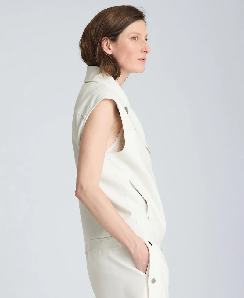 Kenneth Cole Women's Boxy Moto Sleeveless Vest