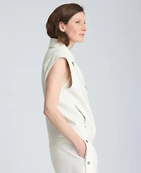 Kenneth Cole Women's Boxy Moto Sleeveless Vest