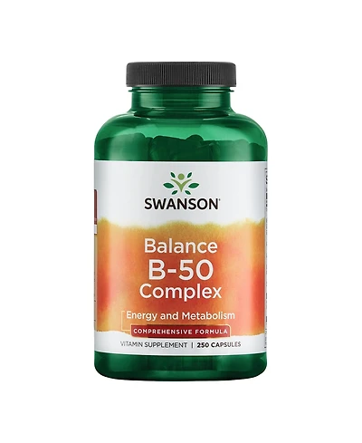 Swanson B50 BComplex HighPotency B Vitamin Complex for Immune, Heart, and Nervous System Support 250 Capsules