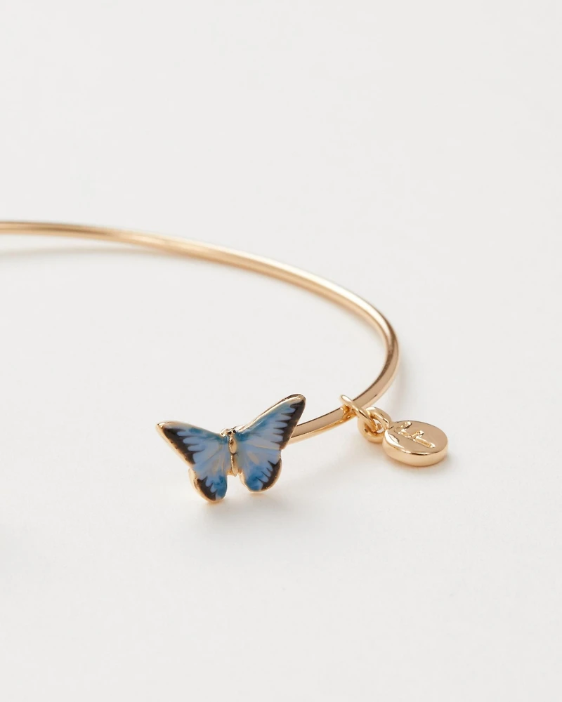 Fable England Enamel Butterfly Bangle