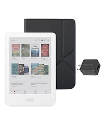 Kobo Clara Colour eReader with Black SleepCover Case and Ac Bundle