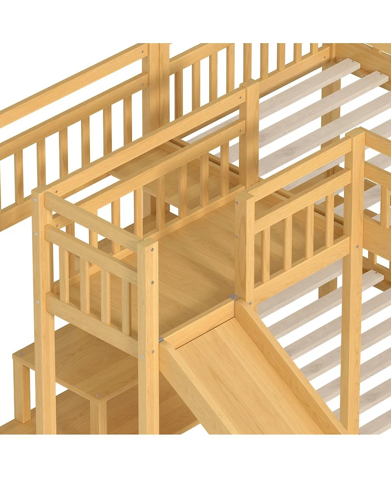 Streamdale Furniture Bunk Bed with Slide and Storage Stairs