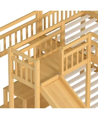 Streamdale Furniture Bunk Bed with Slide and Storage Stairs
