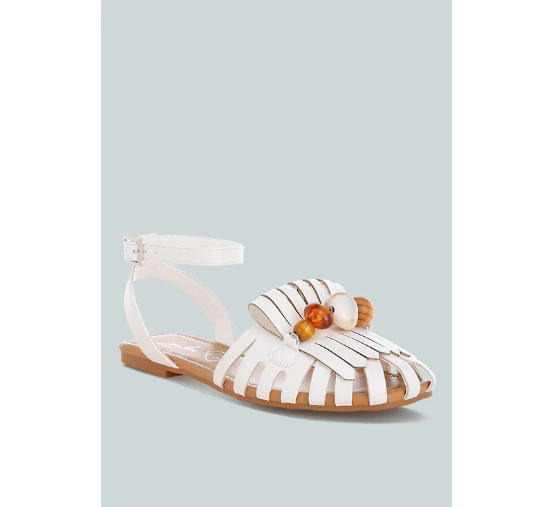 London Rag Women's Saguara Cut Work Bead Embellished Flats