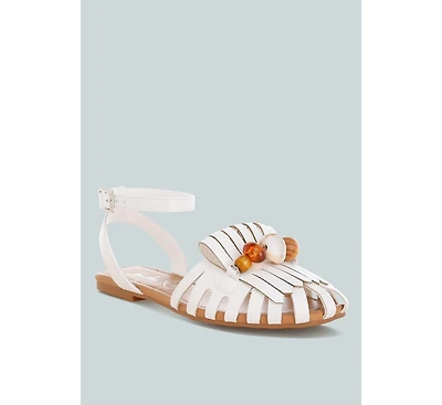 London Rag Women's Saguara Cut Work Bead Embellished Flats