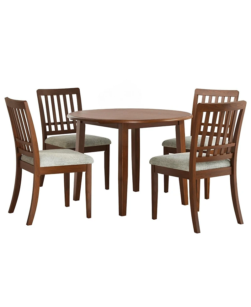 Streamdale Furniture Five Piece Round Dining Set with Four Upholstered Chairs