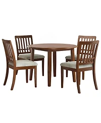 Streamdale Furniture Five Piece Round Dining Set with Four Upholstered Chairs