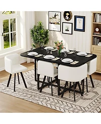 Streamdale Furniture 7piece Dining Set Table with Leather Chairs